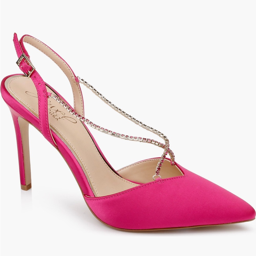 Jewel Badgley Mischka Pink Stiletto Heels with Ankle Strap